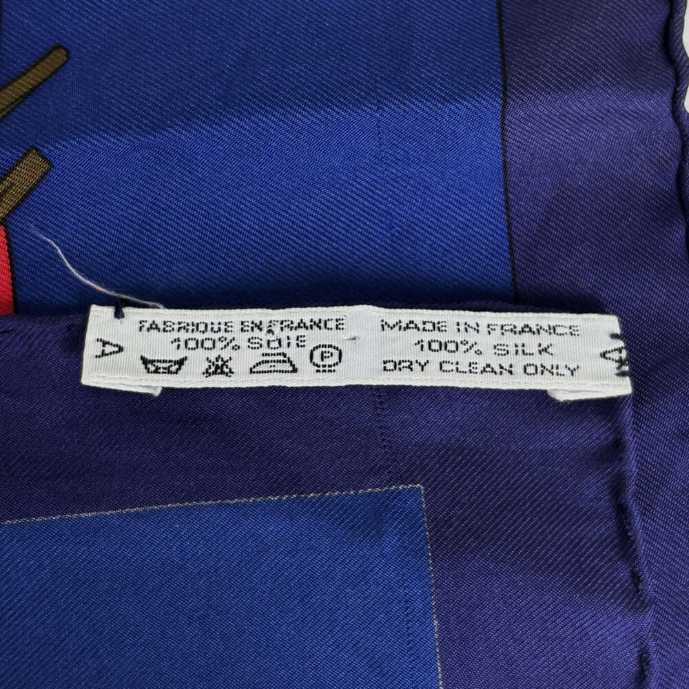 Hermes Carre 90 HELLO DOLLY scarf, silk, blue multicolor, women's. - Picture 2 of 8